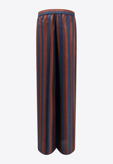 Fendi Striped Silk Palazzo Pants Brown FR6494AWZV_F1P2U