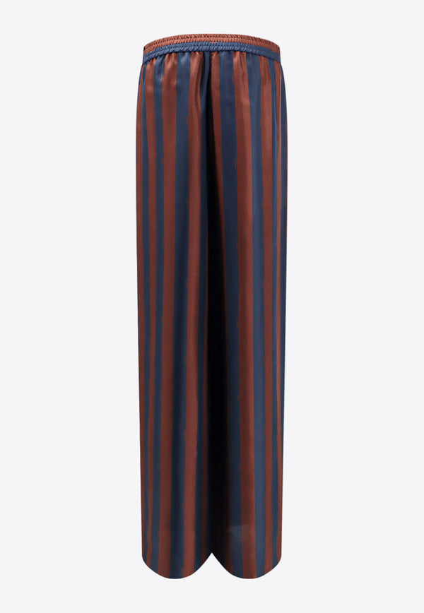 Fendi Striped Silk Palazzo Pants Brown FR6494AWZV_F1P2U