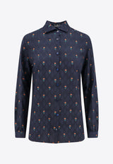 Etro Diamond Grid Long-Sleeved Floral Shirt Blue WRIA001999TJA46_B0065