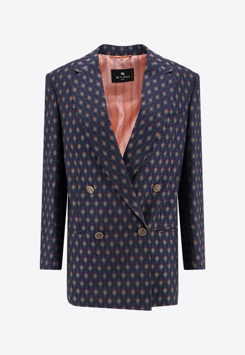 Etro Double-Breasted Floral Jacquard Wool Blazer Blue WRCA003599TJ223_B0065