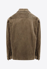 Golden Goose DB Zip-Up Corduroy Jacket Green GMP02000P001615_60529