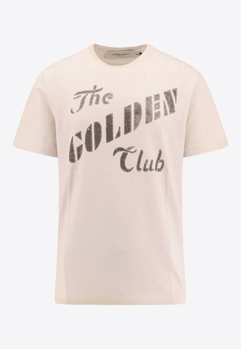 Golden Goose DB Logo Print Crewneck T-shirt White GMP01220P001642_11421