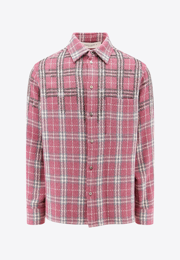 Golden Goose DB Plaid Check Long-Sleeved Shirt Pink GMP02035P001666_40476