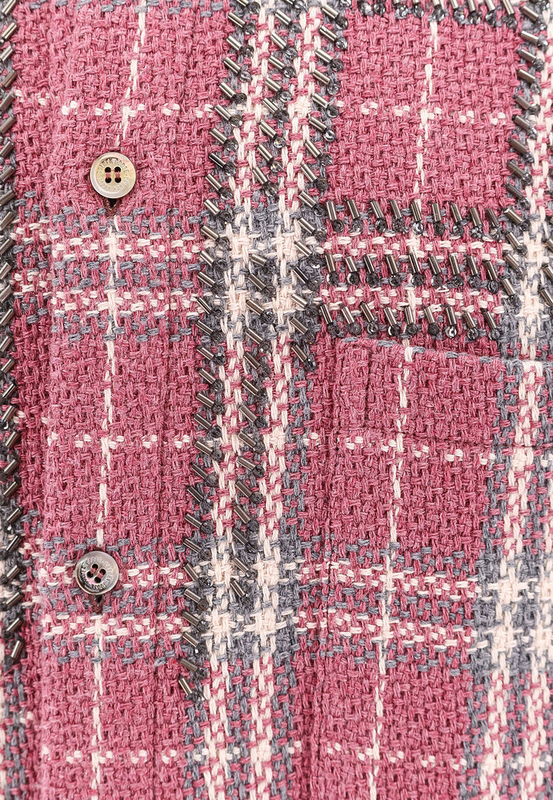 Golden Goose DB Plaid Check Long-Sleeved Shirt Pink GMP02035P001666_40476