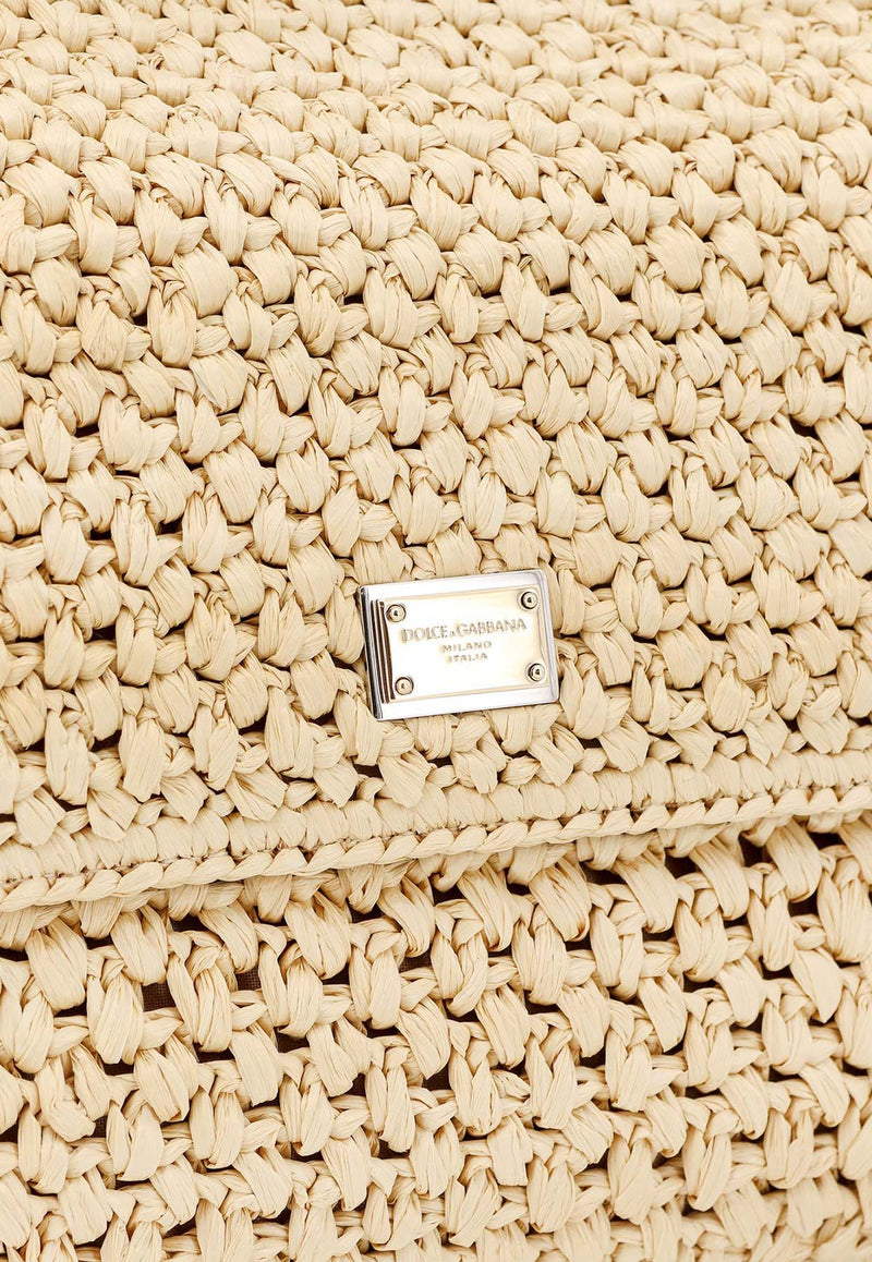 Dolce 
Gabbana Large Sicily Raffia Top Handle Bag Beige BB6002A2Y84_8S193