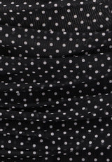 Dolce 
Gabbana Polka Dots Tulle Draped Midi Dress Black F6JIYTFSRP1_HN56W