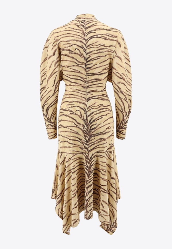 Stella McCartney Animal Print Midi Dress Beige 6J03193SPZ37_9500