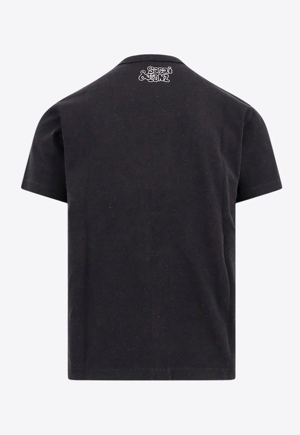 Sacai Graphic Print Crewneck T-shirt Black 240820S_001