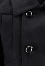 Sacai Double-Breasted Wool Coat Black 2407330_001