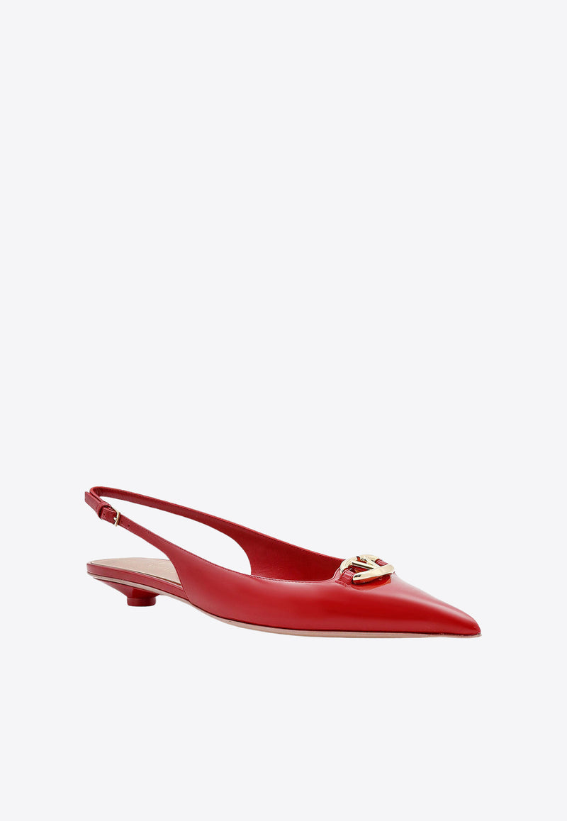 Valentino VLogo Bold Edition Slingback Ballet Flats Red 5W2S0IY1LHS_0RO