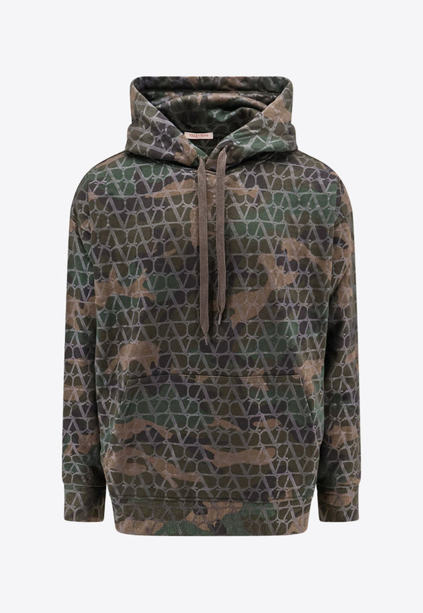 Valentino Toile Iconographe Camo Hooded Sweatshirt Green 5V3MF25EABA_ZCX