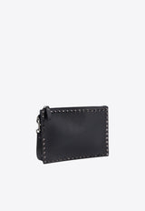 Valentino Rockstud Leather Clutch Black 5Y2P0U47VAP_0NO