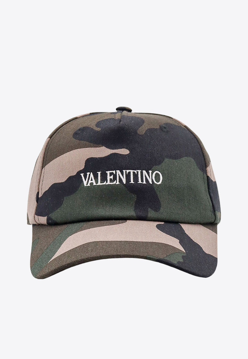 Valentino Camouflage Logo Baseball Cap Green 5Y2HDA41YJB_ZCB