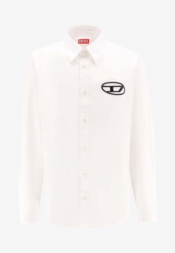 Diesel Embroidered Logo Long-Sleeved Shirt White A146340PCAL_100