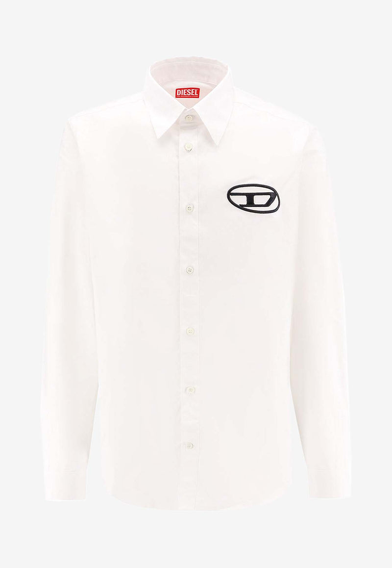 Diesel Embroidered Logo Long-Sleeved Shirt White A146340PCAL_100