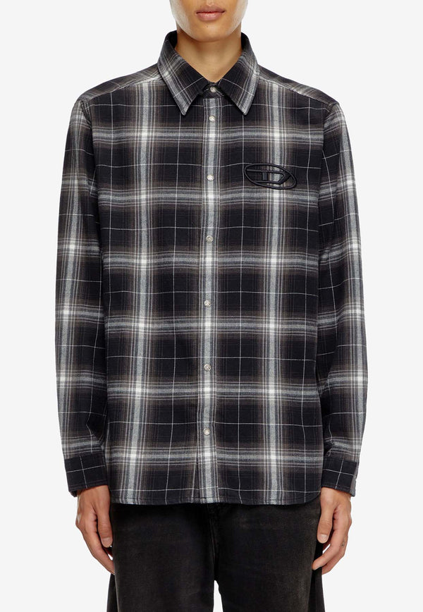 Diesel Simply Long-Sleeved Checked Shirt Black A146370PITX_9XX