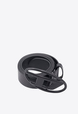 Diesel Logo Plaque Leather Belt Black X08516P4231_T8013