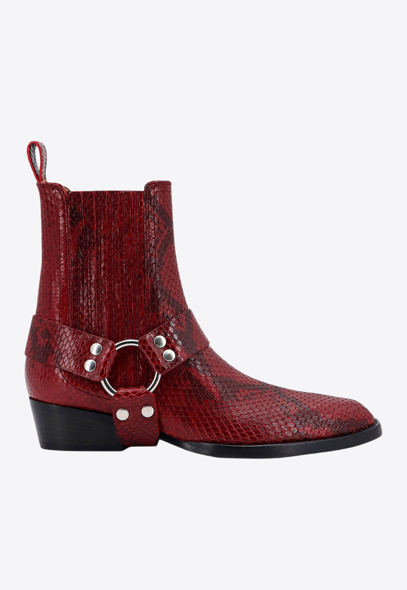 Paris Texas Helena Leather Ankle Boots Red PX1378XPRPT_BORDEAUX