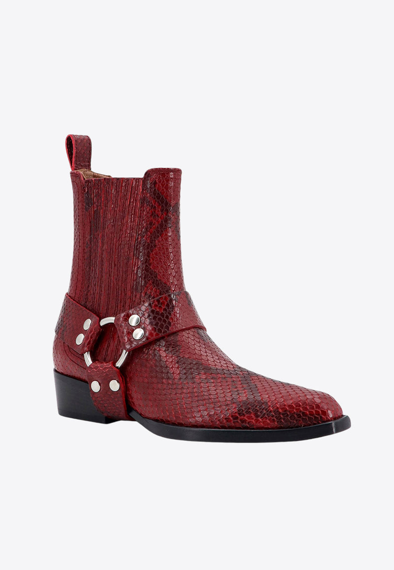 Paris Texas Helena Leather Ankle Boots Red PX1378XPRPT_BORDEAUX