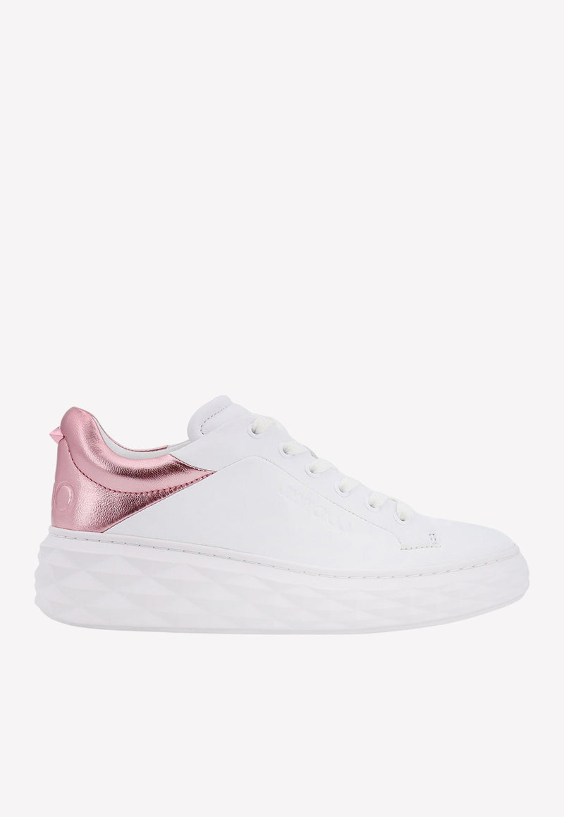 Jimmy Choo Diamond Maxi Leather Low-Top Sneakers White DIAMONDMAXIFII_WHITE