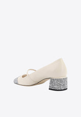 Jimmy Choo Elisa 45 Leather Pumps White ELISA45PJE_SILVER