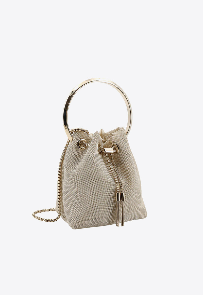 Jimmy Choo Bon Bon Metallic Mesh Bucket Bag Champagne BONBONWGJ_CHAMPAGNE