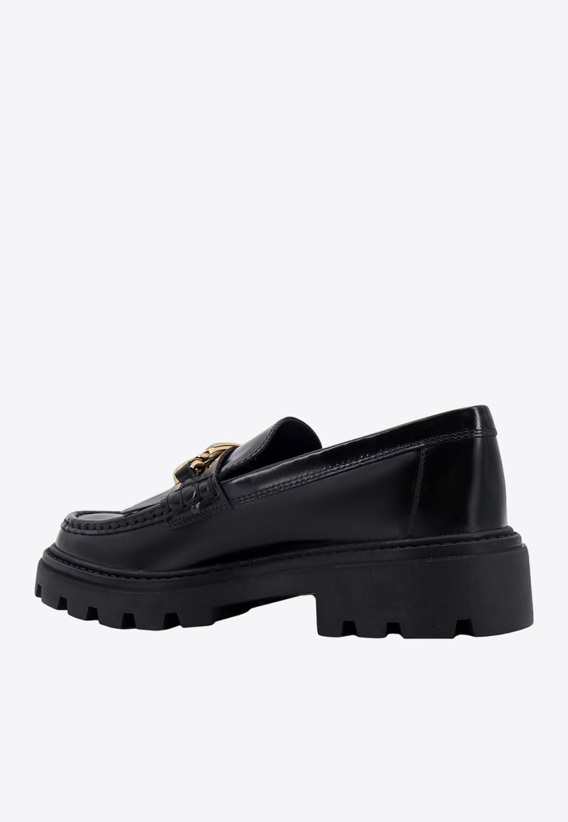 Tod
s Fringed Semi-Shiny Leather Loafers Black XXW08J0GF80SHA_B999