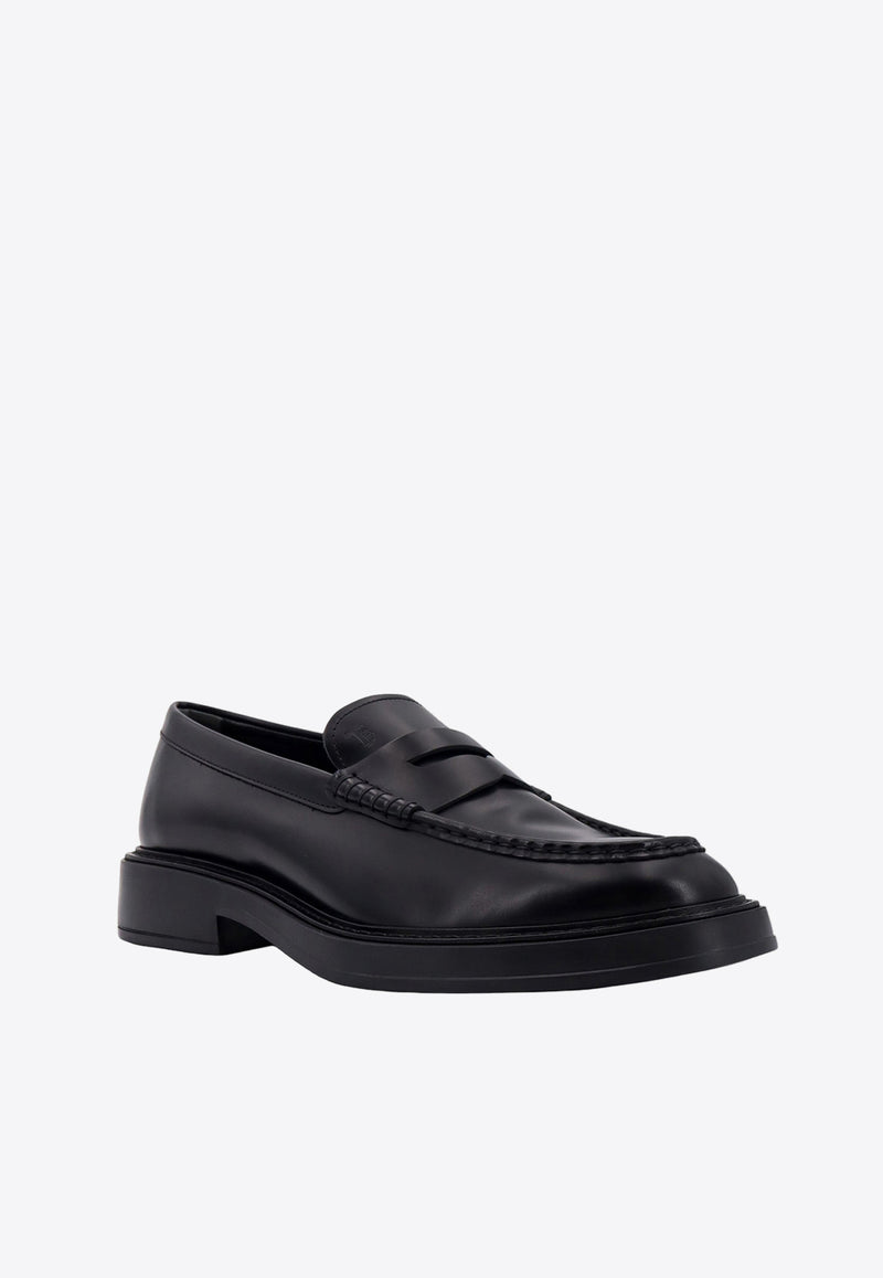 Tod
s Logo Leather Loafers Black XXM61K0AI40LYG_B999