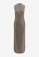 Tom Ford Slinky Wool-Blend Ribbed Maxi Dress Green ACK524YAX749_FG181