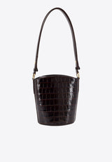 Tom Ford Whitney Croc-Embossed Leather Bucket Bag Dark Brown L1817LCL395X_1B087