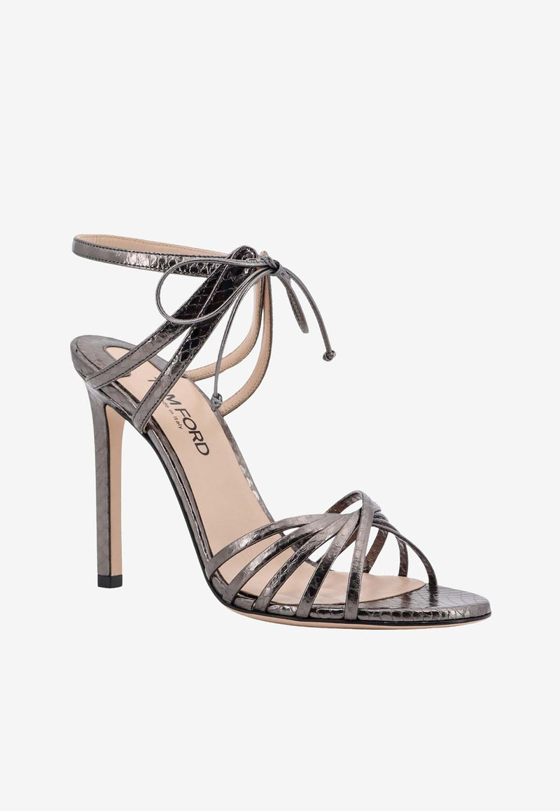 Angelica 105 Snakeskin Leather Sandals Tom Ford W3496EAY001N_1G001