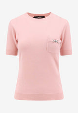 Versace La Medusa Knitted T-shirt Pink 10160991A11287_1PT20