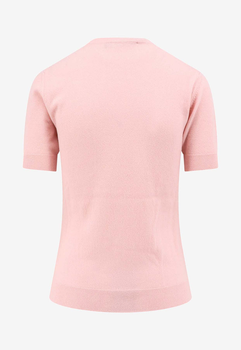 Versace La Medusa Knitted T-shirt Pink 10160991A11287_1PT20