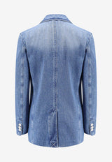 Versace Single-Breasted Denim Blazer Blue 10162721A07079_1D030