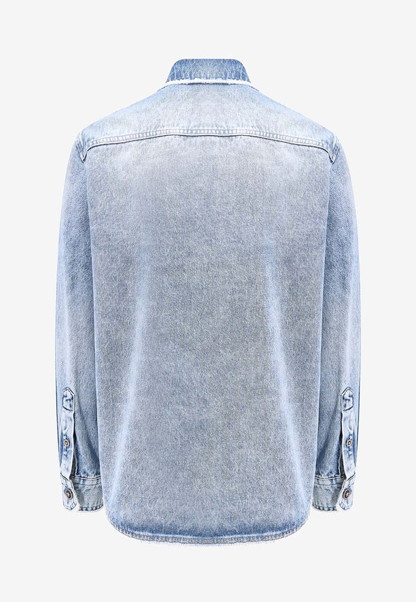 Versace La Medusa Denim Shirt Blue 10161081A11281_1D380