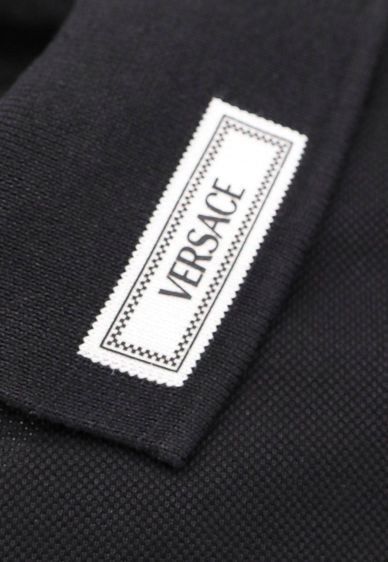 Versace Logo Patch Polo T-shirt Black 10139061A11276_1B000