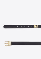 Dolce 
Gabbana DG Logo Leather Belt Black BE1351AQ420_80999