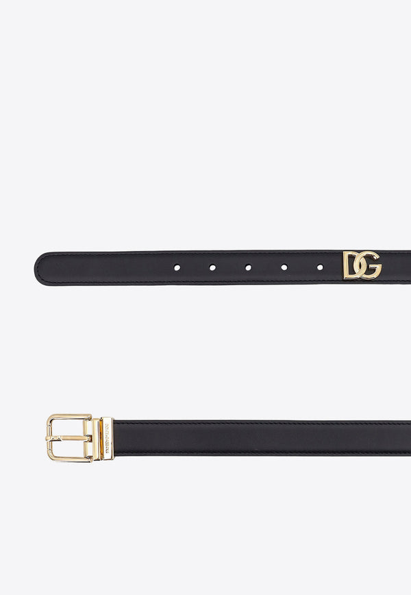 Dolce 
Gabbana DG Logo Leather Belt Black BE1351AQ420_80999