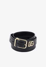 Dolce 
Gabbana DG Logo Leather Belt Black BE1351AQ420_80999