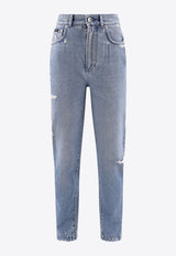 Dolce 
Gabbana Amber High-Waist Distressed Jeans Blue FTBXGDG8GJ3_S9003