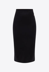 Dolce 
Gabbana Logo Plaque Midi Pencil Skirt Black FXO10TJFMEX_N0000