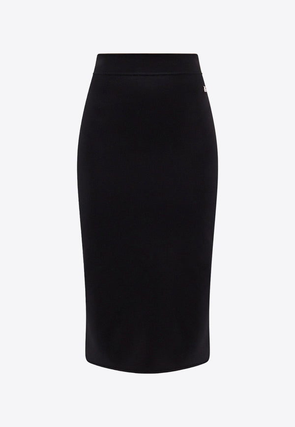 Dolce 
Gabbana Logo Plaque Midi Pencil Skirt Black FXO10TJFMEX_N0000