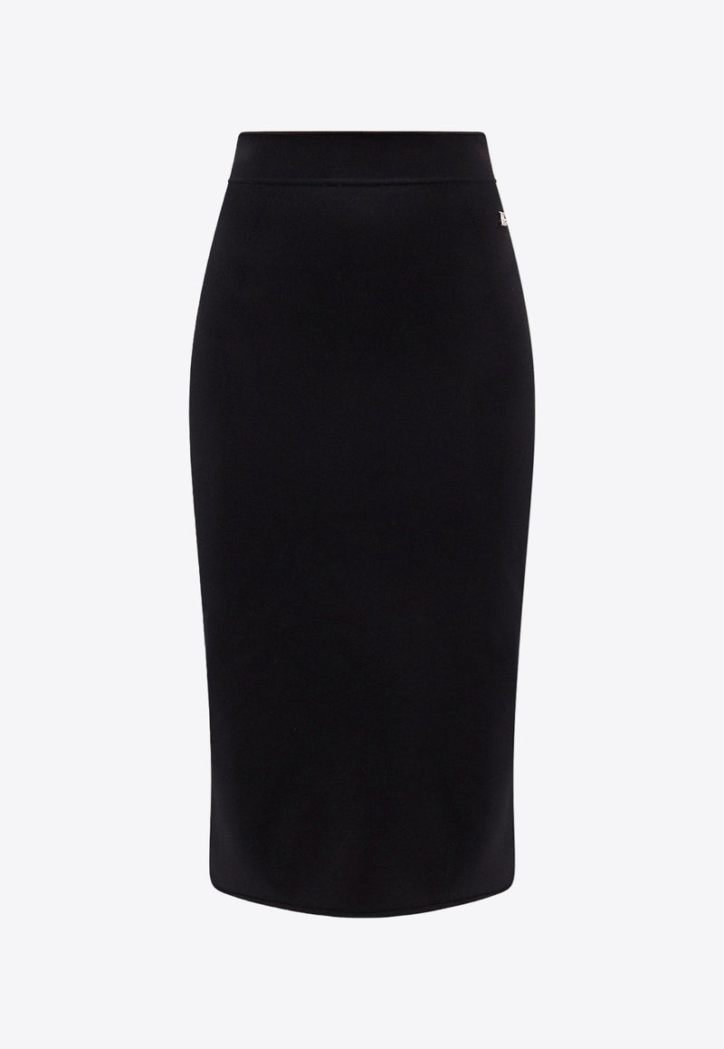 Dolce 
Gabbana Logo Plaque Midi Pencil Skirt Black FXO10TJFMEX_N0000