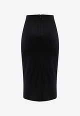 Dolce 
Gabbana Logo Plaque Midi Pencil Skirt Black FXO10TJFMEX_N0000