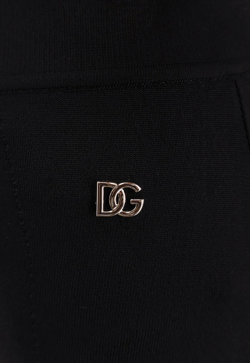 Dolce 
Gabbana Logo Plaque Midi Pencil Skirt Black FXO10TJFMEX_N0000