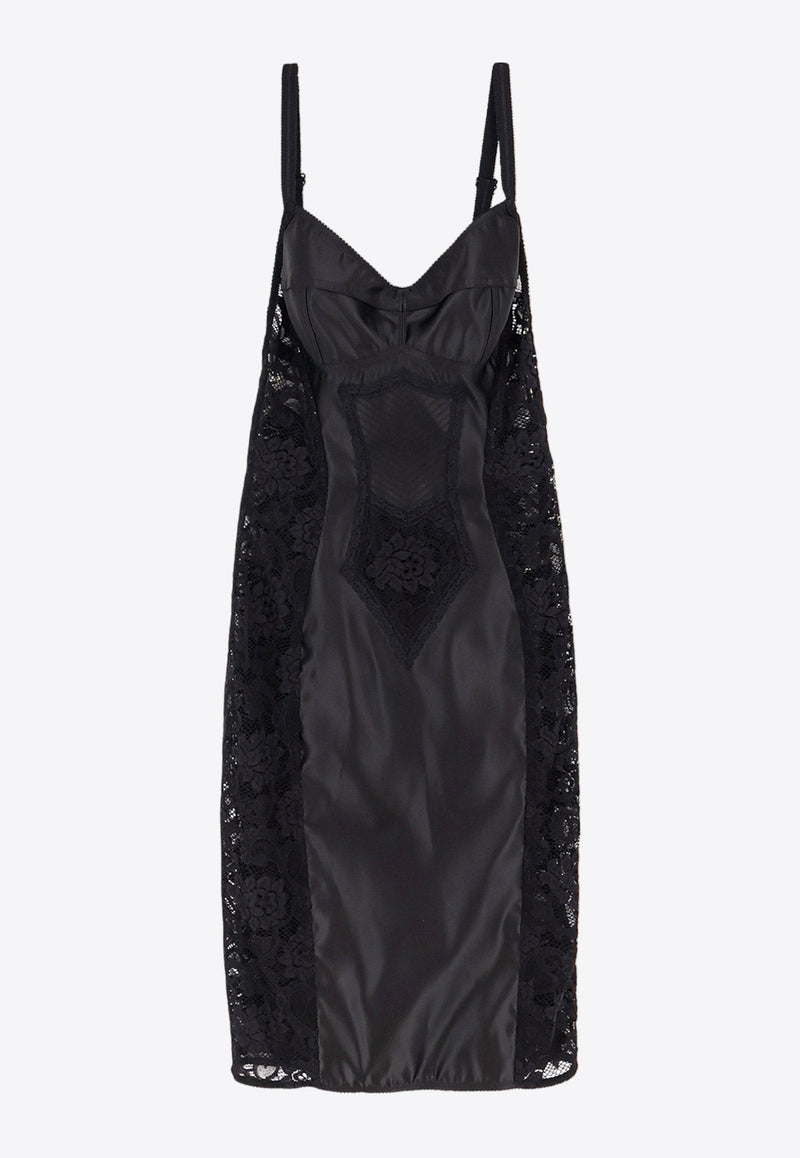 Dolce 
Gabbana Lace and Satin Corset Dress Black F6JKZTGDCL9_N0000