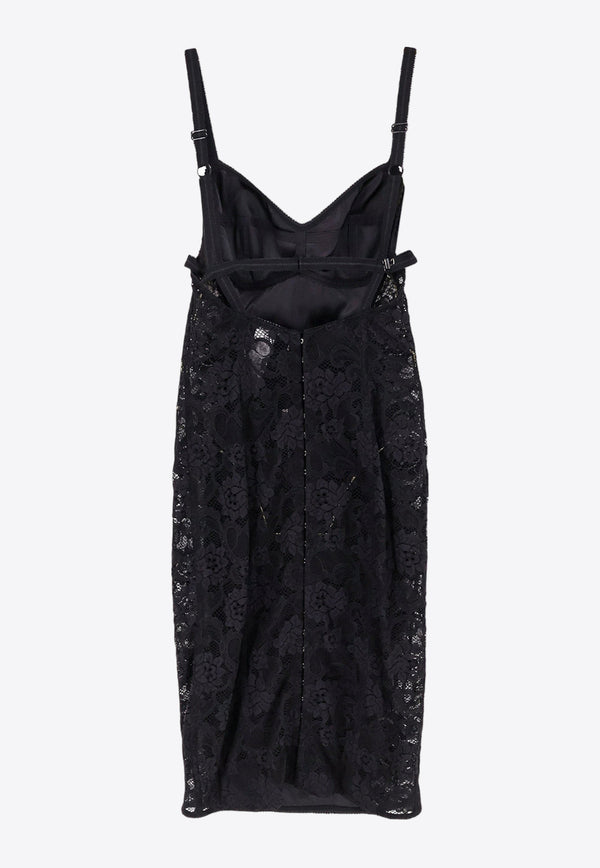 Dolce 
Gabbana Lace and Satin Corset Dress Black F6JKZTGDCL9_N0000