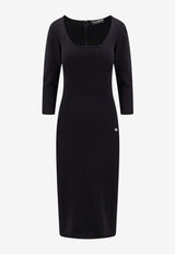 Dolce 
Gabbana Metal-Monogram Knit Midi Dress Black FXS20TJFMEV_N0000