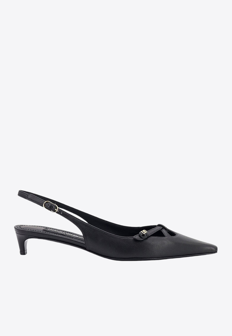 Dolce 
Gabbana 30 Leather Slingback Pumps Black CG0811A1953_80999