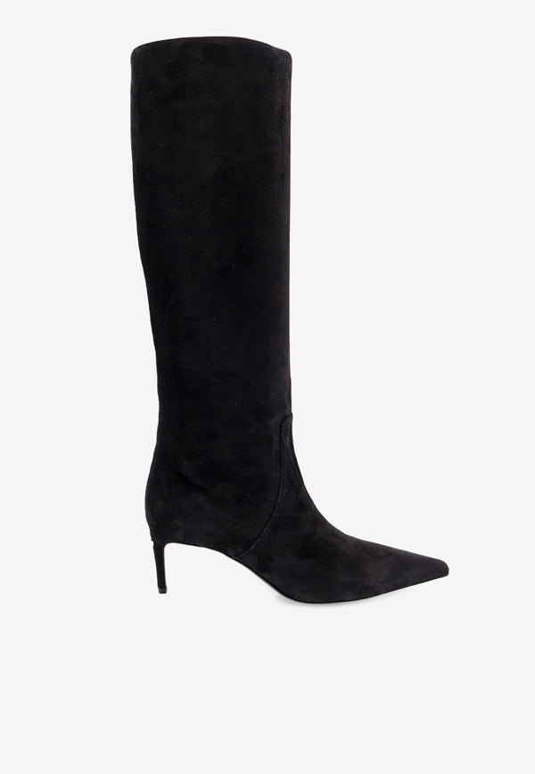 Dolce 
Gabbana Cuissards 70 Knee-High Suede Boots Black CU1139A6807_80999